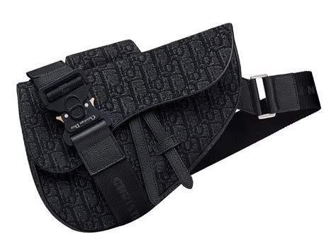 christian dior mens messenger bag|all black Dior saddle bag.